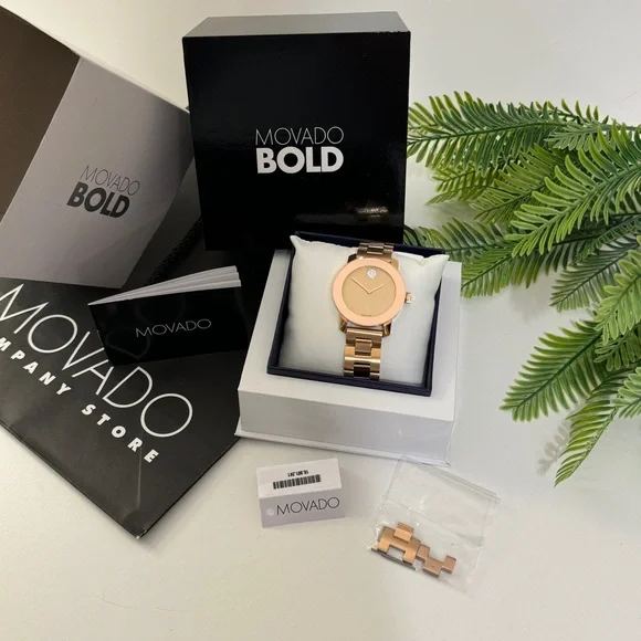 MOVADO BOLD Rose Gold-Tone Stainless Steel Ladies Watch - Picture 2 of 14
